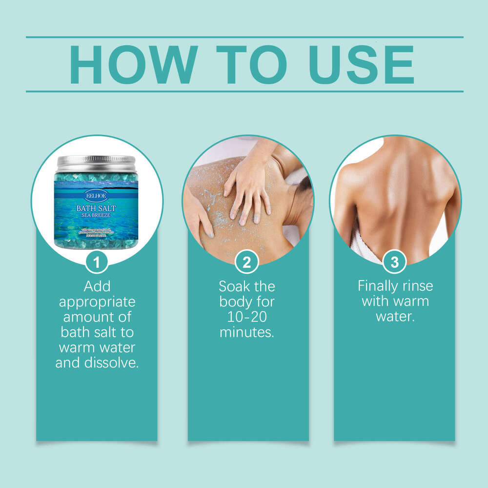 EELHOE Gentle Cleansing Smooth Skin Moisturizing Refreshing Non-Sticky Skincare Bath Sea Salt