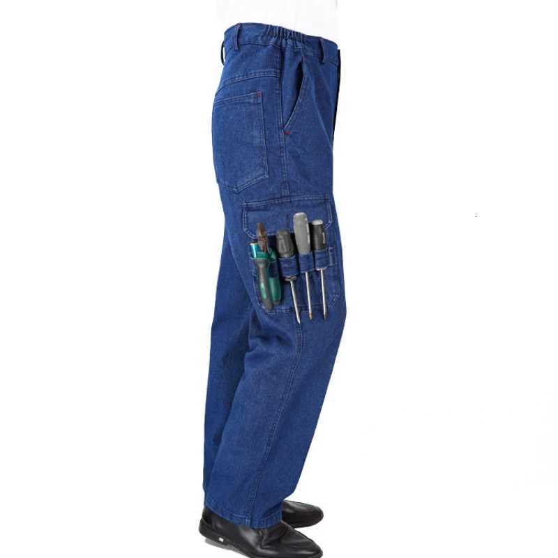 Durable Work Wear Tactical Cargo Pants Men Straight Baggy Jeans Loose Wide Leg Traveling Trousers MultiPockets ClothesZ250917
