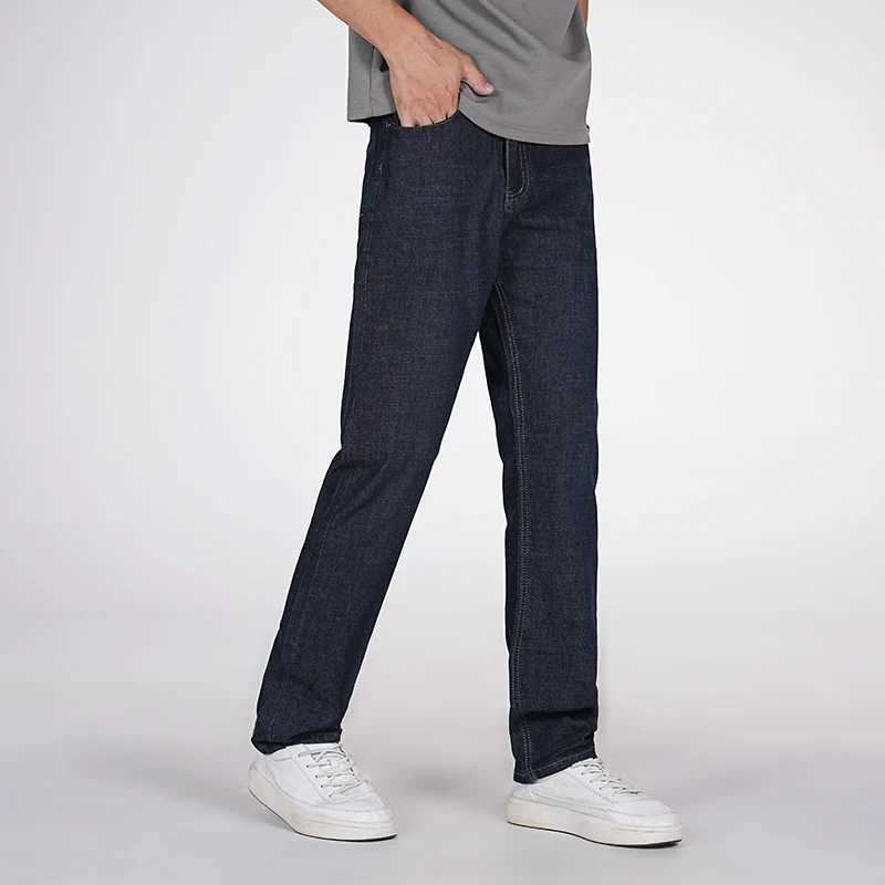 Mens Light Business Slim Fit Elastic Fabric Black Jeans 2025Autumn Winter High End Stretch Fabric Casual Long Pants Plus Size 40Z250917