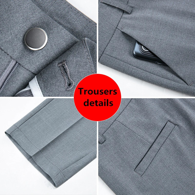 Autumn Fashion Trousers High Waisted Straight Suit Pants Loose Dress Black Beige Grey Slack Pantalones 250917