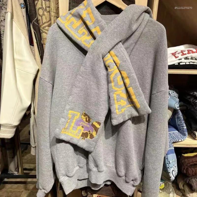 Men's Hoodies Kapital Scarf Hoodie Japanese Street Fashion Casual Bear Letter Printed Women's Hooded Sweatshirt