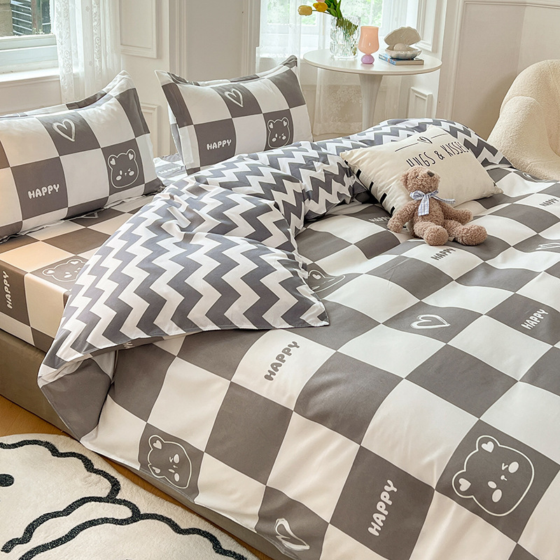 New Aloe Vera Cotton Sheet Set of Four for Student Dormitory and Apartment, Taiwan Bed Cover Quilt Shell