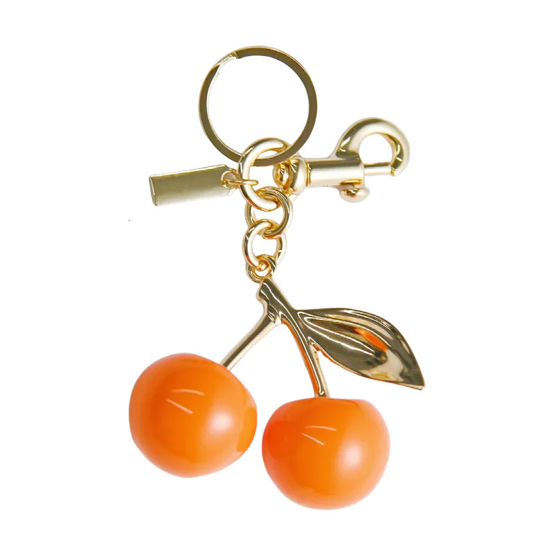 designer keychain c home solid color cherry bag charm cute keychain pendant Imitation fruit ornament luxury keychain wallet