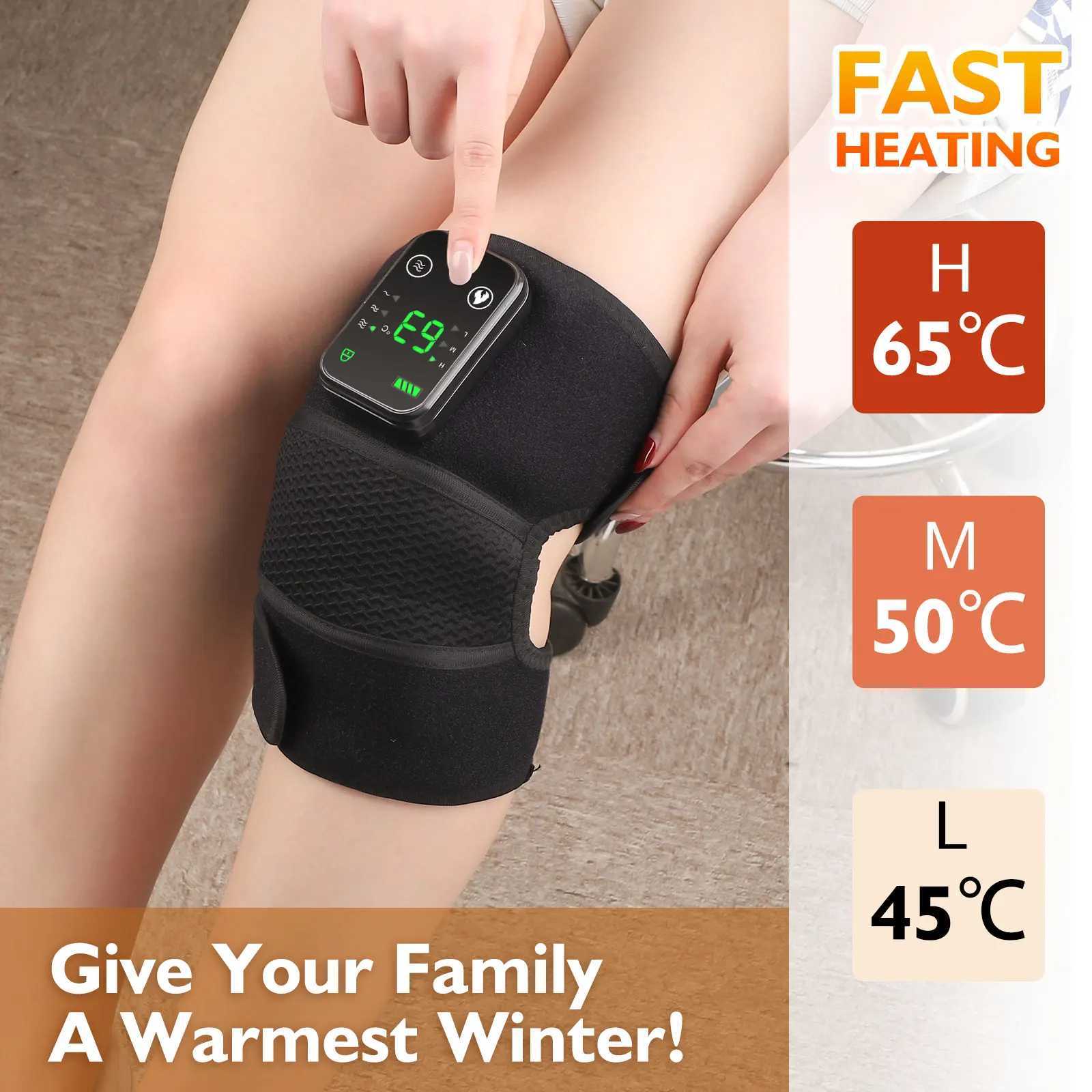 Eletric Heating Knee Massage Instrument Cordless Hot Compress Vibrator Knee Pad Joint for Elbow Leg Brace Care Muscle Relaxation J250917