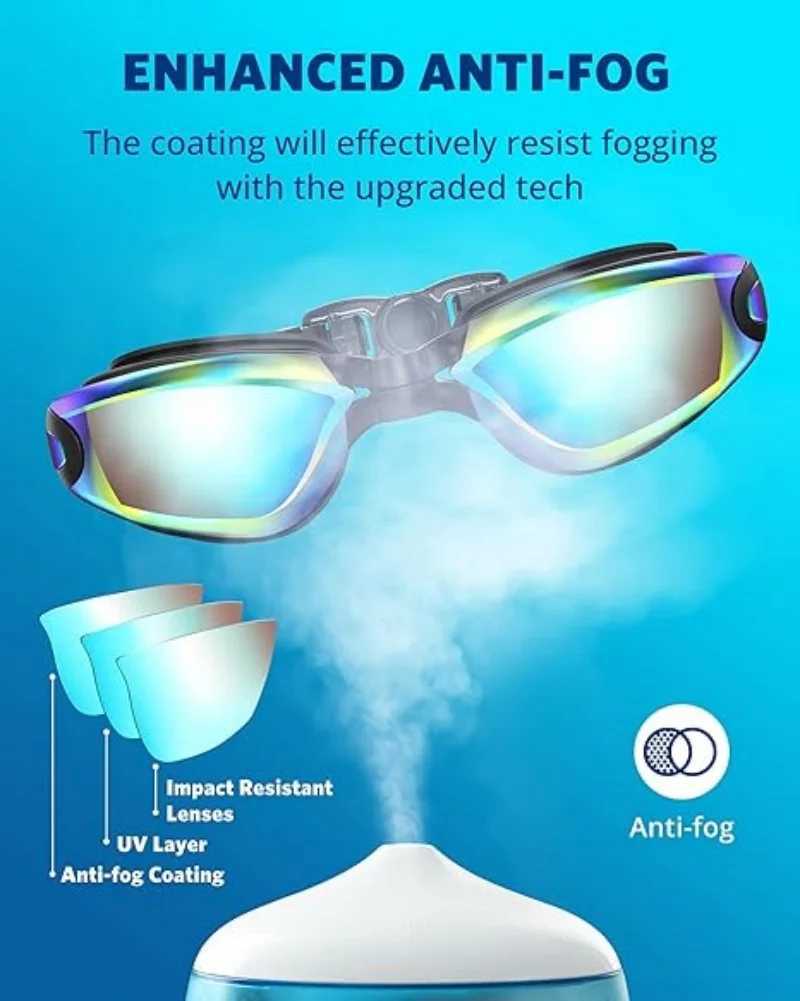 Swimming Goggles Professional Waterproof Swim Eyewear Glasses Antifog 100 UV Protection No Leaking For Adult Men Women Youth J2509171