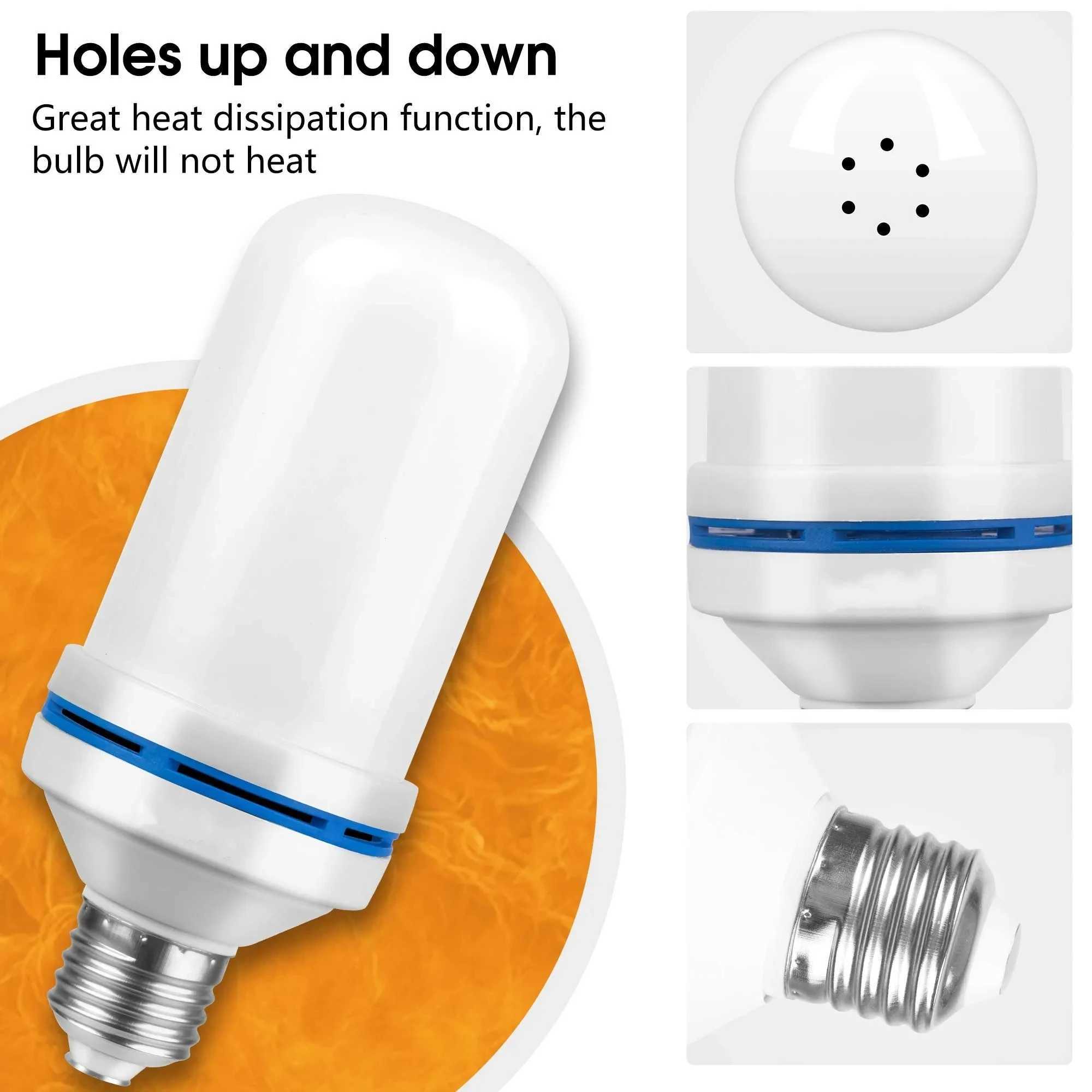 Led E27 Night Light 4 modes LED flame LED Bulb 9W AC85265V for festival blue flame effect yellow flame LED bulb dimming C250917