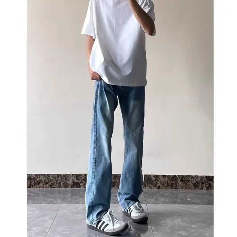 Mens Trousers Jeans Man Pants Y2k Streetwear Wide Leg Jeans Baggy Denim Shorts Jean Mens Clothing Flared Male Cargo New PantZ250917