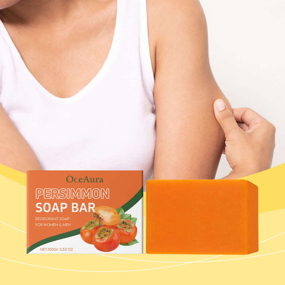 OCEAURA Persimmon Bath Gentle Exfoliating Smooth Moisturizing Refreshing Body Cleansing Soap