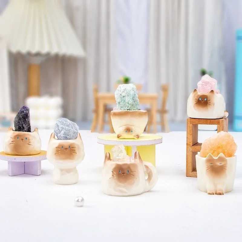 Creative Cat Crystal Blind Box Desktop Ornament Decor Animal Crystal Stone Random Mysterious Box Birthday Gift Collection Toy C250917