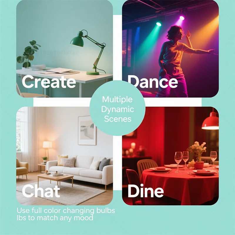 Dimmable Tuya Wifi Rgbcw Smart Bulb Gu10 C37 A60 T37 E14 E27 Light Led Magic Lamp AC85V265V Work With Alexa Google Home C250917