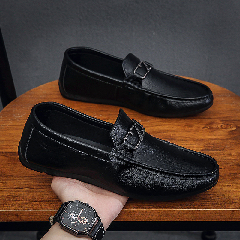 TOP Designer Men's Loafers Summer New Fashion British Style Soft Sole Soft Surface Casual Leather Shoes Slip-On Breathable d9