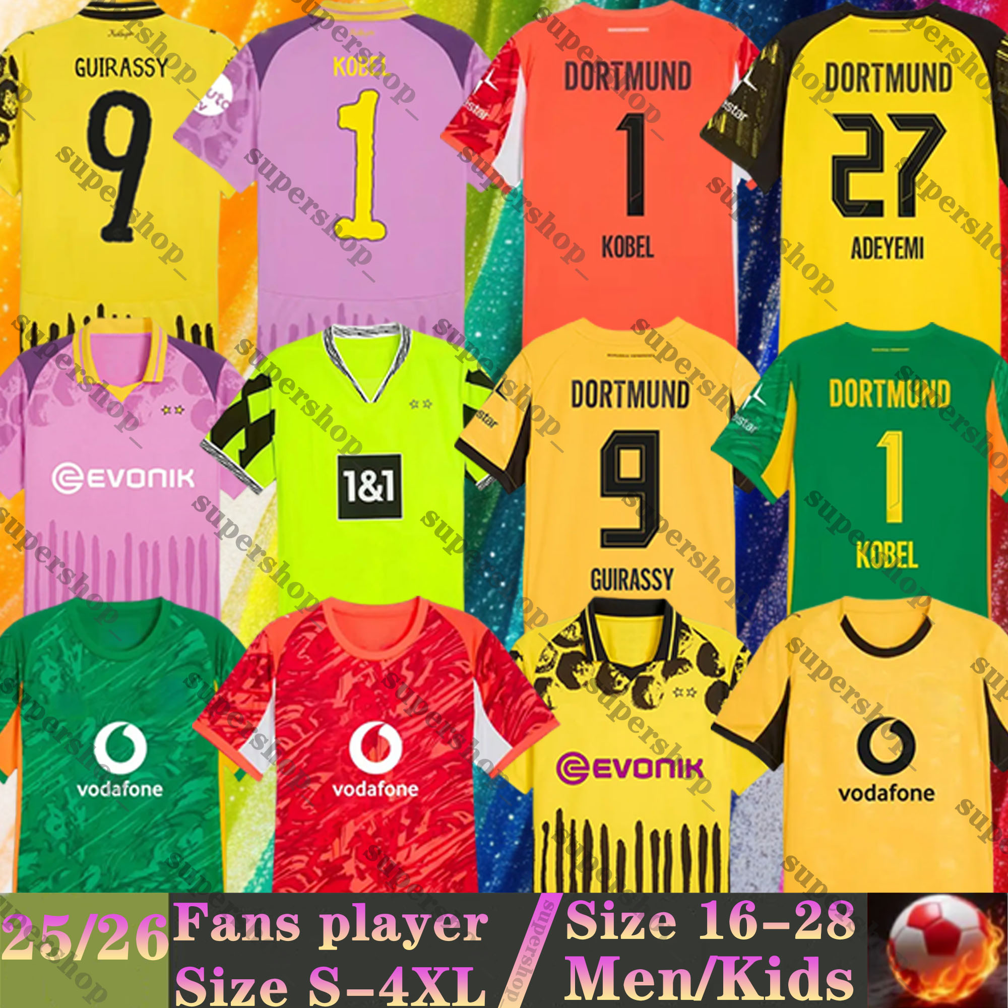 25 26 DortmundS Soccer Jerseys Jobe Bellingham Beier Fans Player 4TH SANCHO REUS Guirassy Reyna 2025 2026 Footall Shirts Men Kids kit Sule Chukwuemeka Adeyemi BRANDT