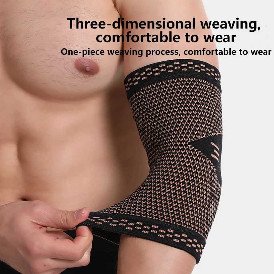 1Pcs Copper Compression Elbow Pads Sports Brace Arm Pads Fitness Tennis Basketball Volleyball Arm Guard for Elbow Pain Relief J250917