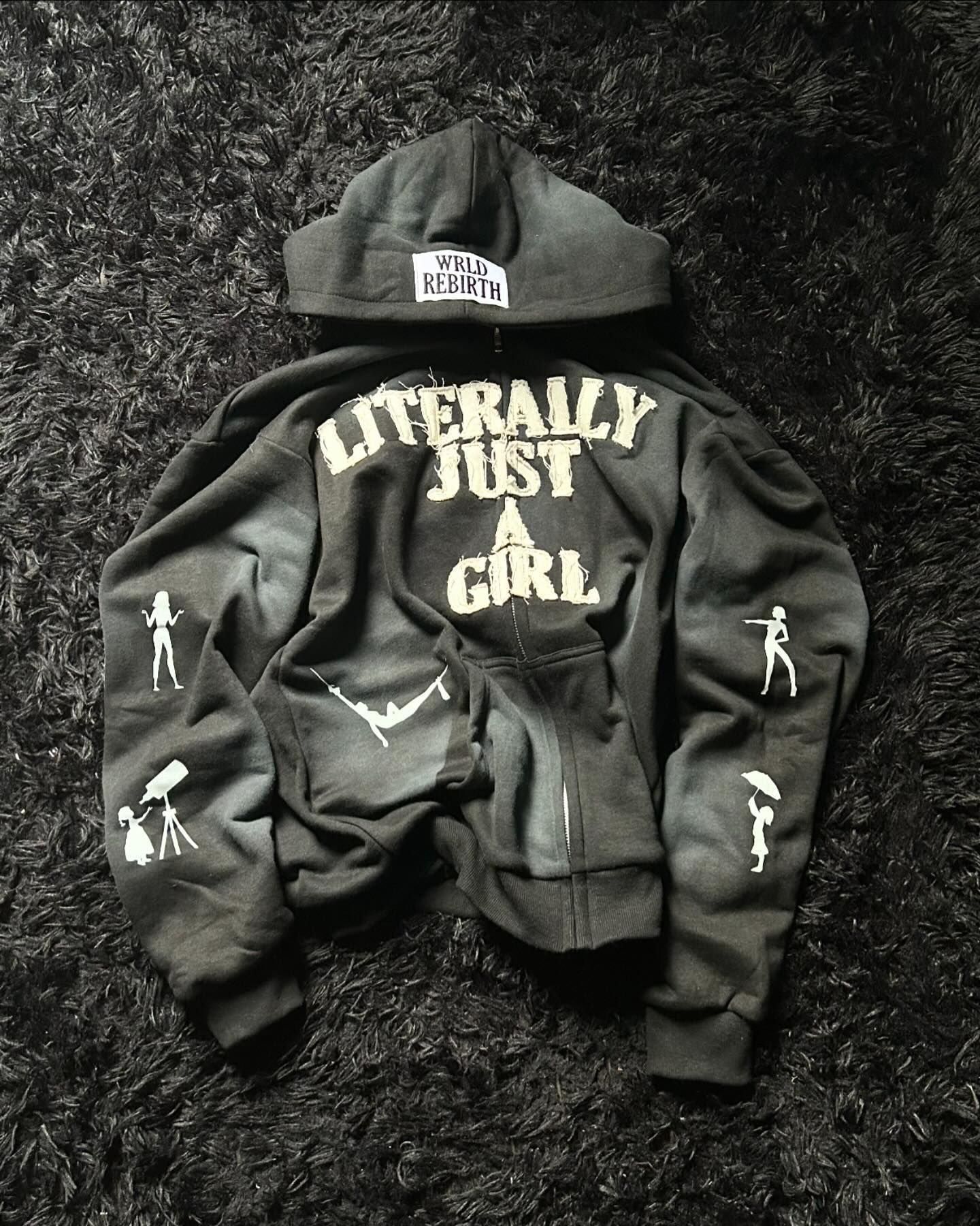 Men's Hoodies Retro Star Cross Full Embroidery Zip Up Hoodie Gothic Oversized Loose Black Street Casual Sweatshirt Men Clothing