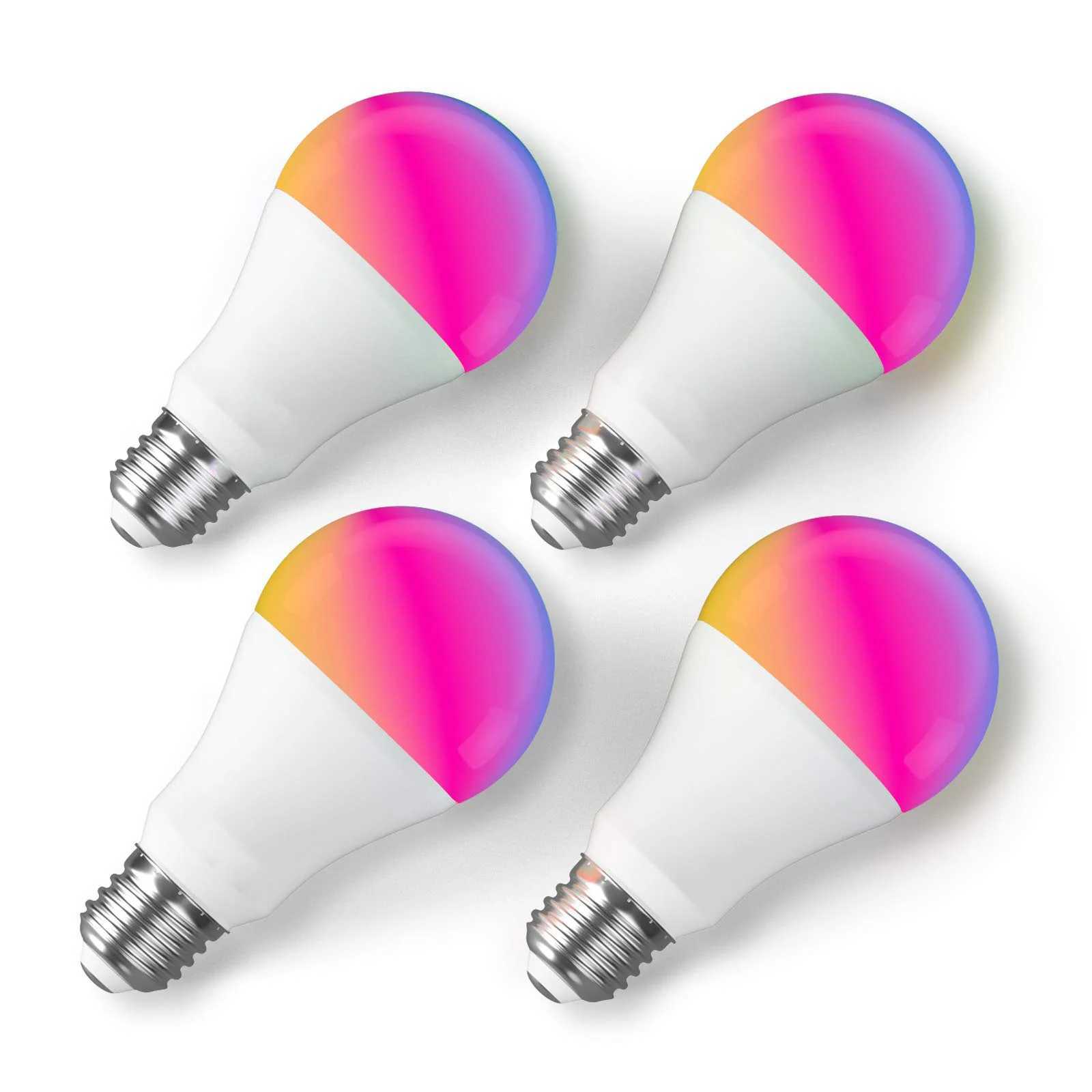 4PCS 16 Colors RGB Bulb LED Multicolor Bulb E27 AC220V Household Lighting Dimmable 24 Key Remote Control Atmosphere Neon Light C250917