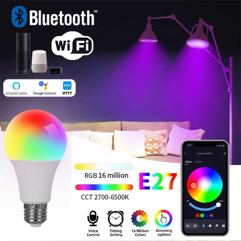 Tuya E27 LED Smart Bulb WIFI Bluetooth Dimmable Light LED Lamp 27006500k RGB APP Voice with Alexa Google Home Smart Life Decor C250917