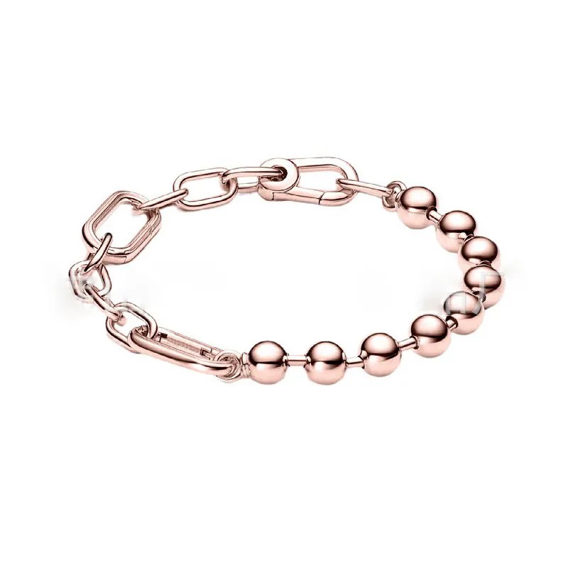 Fashionable Luxury Necklace Bead Bracelet Classic Women's Pure Silver Bracelet Birthday Christmas Gift Jewelry