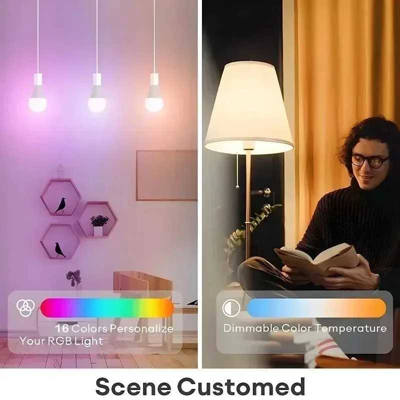 RGB Bulb LED Multicolor Bulbs 16 Colors E27 Base 220V Household Lighting Dimmable 24 Key Remote Control Atmosphere Neon Light C250917
