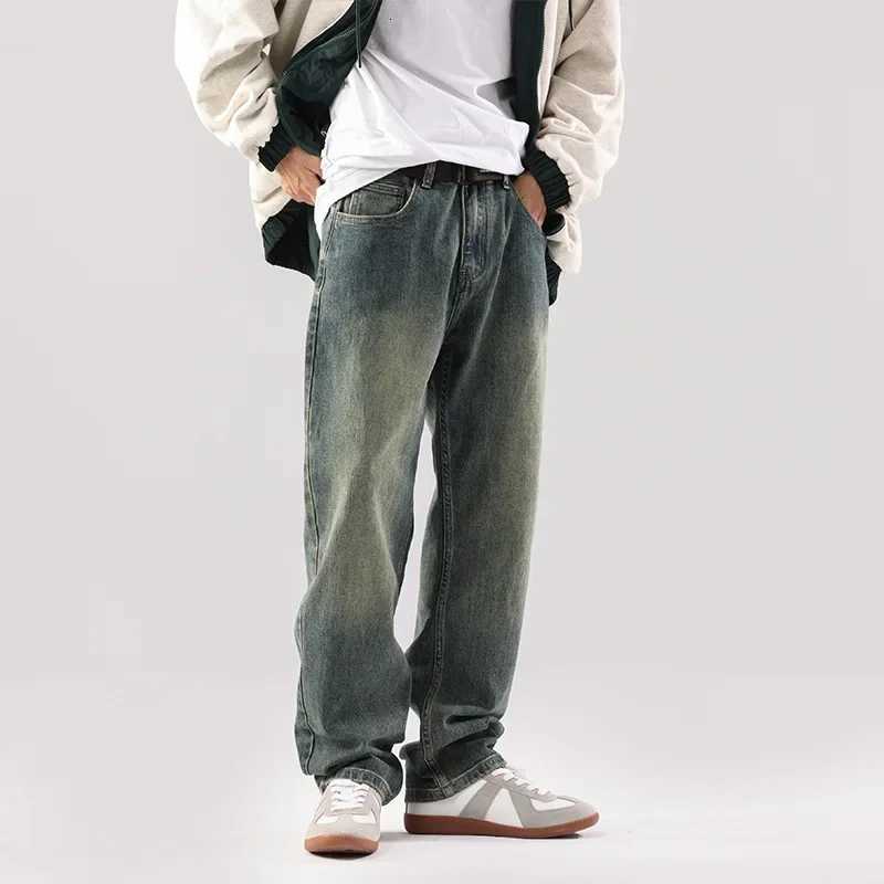 Retro Loose Fit Mens Jeans Trendy Straight Leg Casual Pants Autumn Winter New Arrival Versatile Long Trousers for MenZ250917