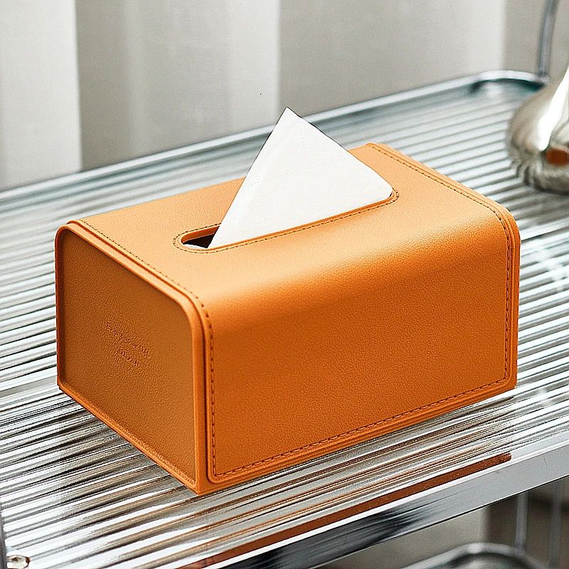 Household Luxury Waterproof Paper Box Desktop Napkin Storage Container Wide Mouth Tissue Boxes Practical Storage Supplies