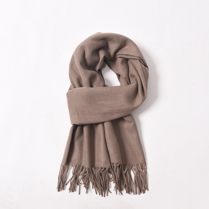 K1938 Japanese Mori girl style cotton and linen scarf women's autumn and winter solid color literary long thin versatile scarf