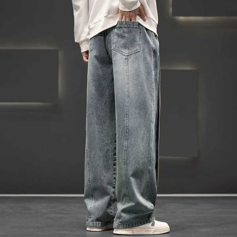 Autumn New Wide Leg Washing Jean Pants Men Trousers Neutral Loose Casual Street Fashion Oversized Jeans Outdoor Fashion PantsZ250917