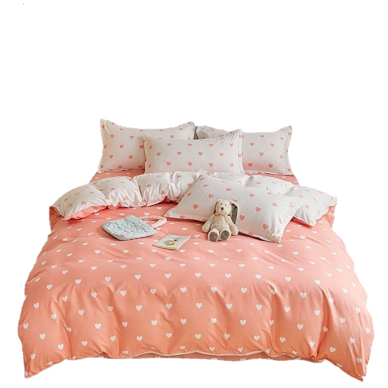 Skin-Friendly Four-Piece Bedding Set with Duvet Cover Soft Dormitory Bunk Bed Sheets Students - Modern Simple Design for Spring and Autumn W260302