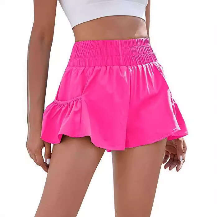 Women's yoga shorts casual running and fitness yoga shorts breathable high-waisted loose sports shorts