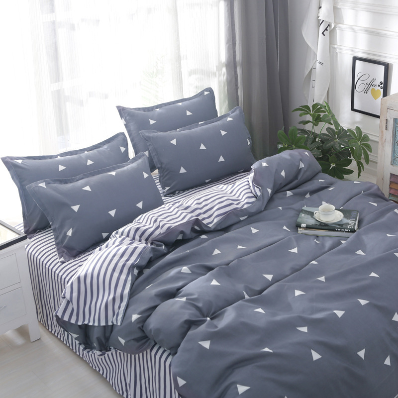 Aloe Vera Cotton Four-Piece Set Printed Sheet Duvet Cover Bed Skirt Temu Xiyin