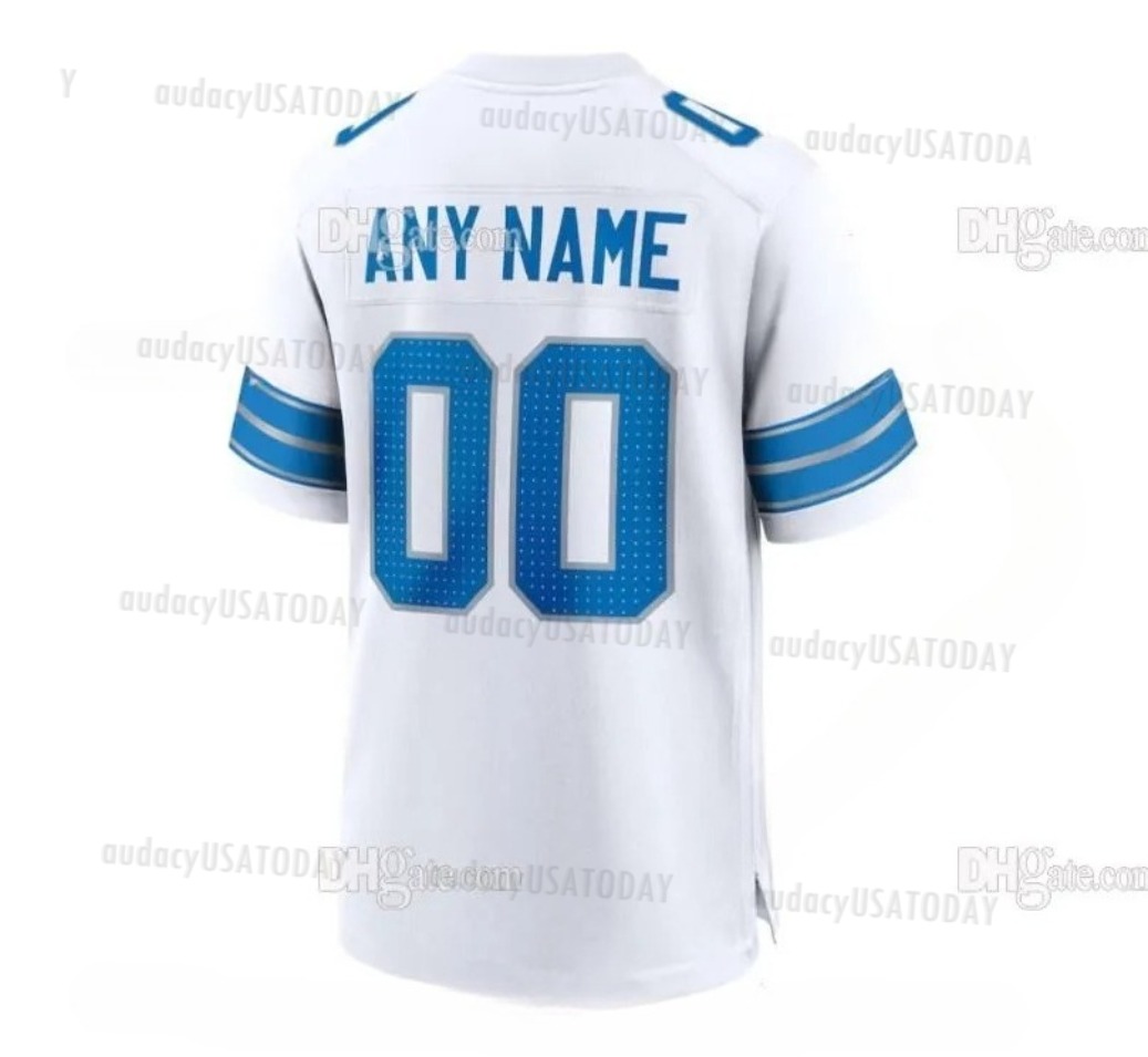 Personalize 0 Gibbs Custom Football Jerseysss 14 Amon-Ra St. Brown Jahmyr Jack Campbell Barry Sanders Jared Goff Okudah Johnson3