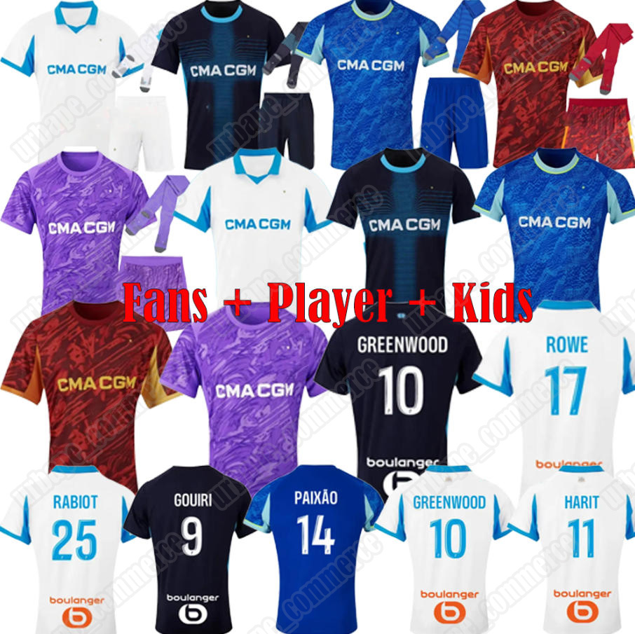 25 26 OM soccer jerseys shirts BALERDI ANGEL GOUIRI GREENWOOD HARIT PAIXAO AGUERD HOJBJERG PAVARD RULLI 2025 2026 olympiques football Home Away Mens Kit uniform