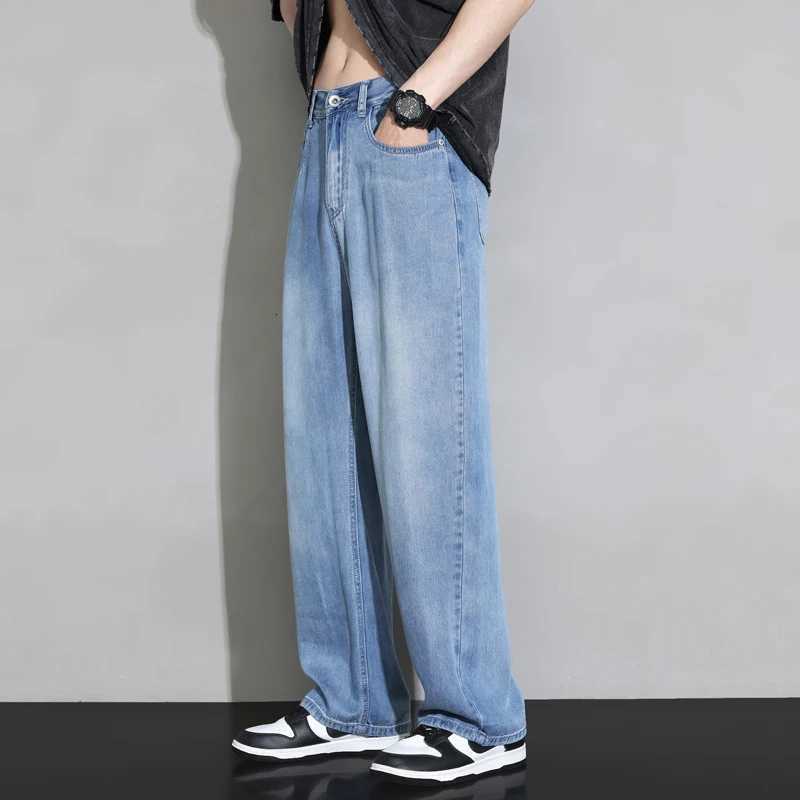 2025 Thin Cozy baggy Jeans Men Spring summer Soft Vintage Street Denim Trousers Male Clothes Korea Baggy Straight Casual PantsZ250917