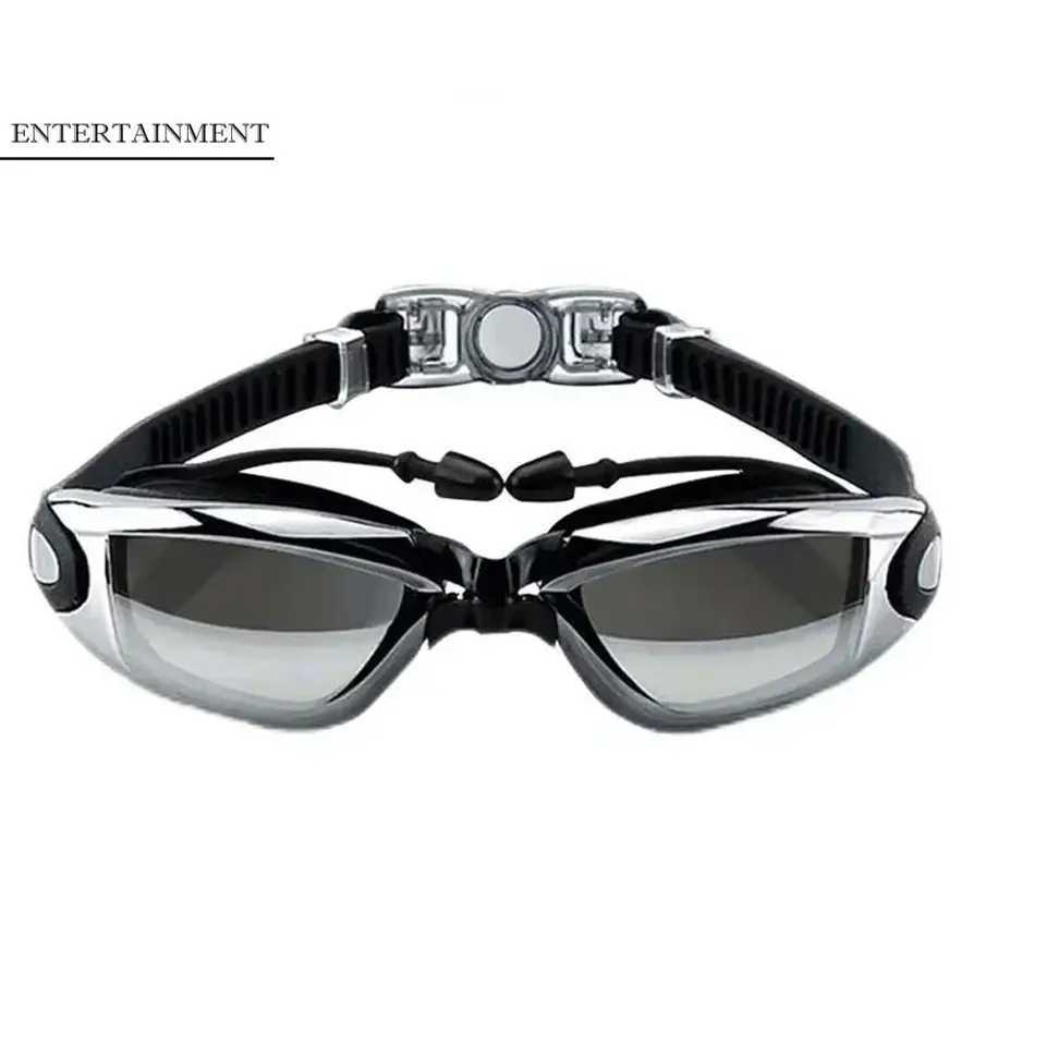 Waterproof Myopia Swim Goggles Dazzling Colors Electroplating Swim Glasses with Earplugs Silicone HD Lens J250917