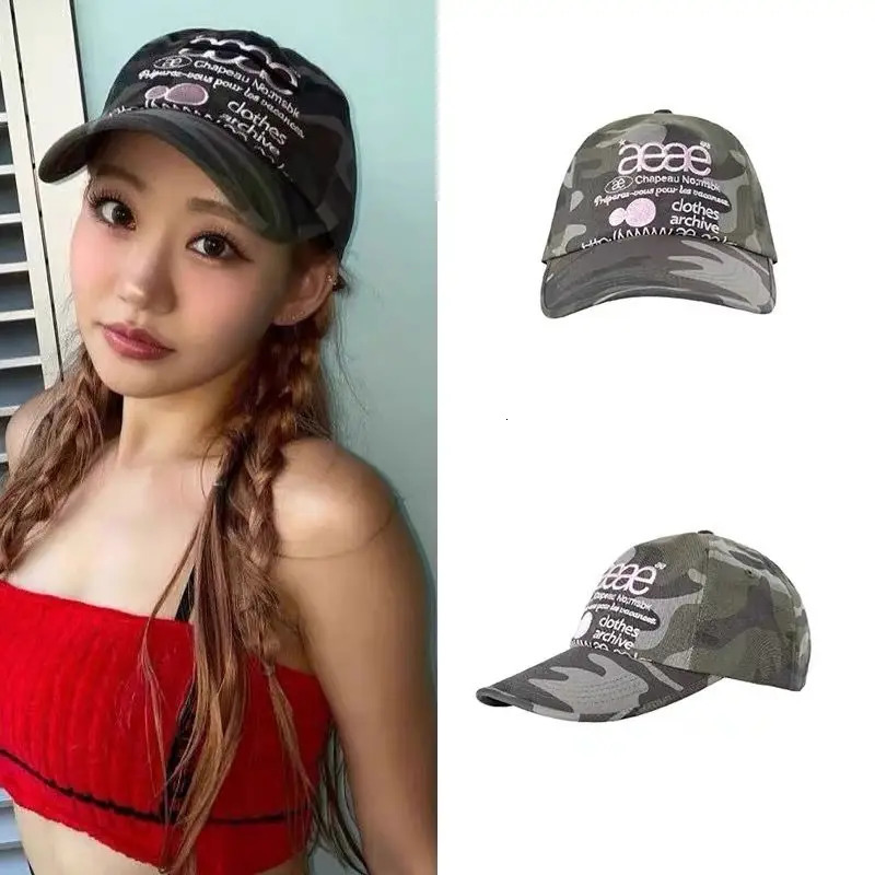 Korean Vintage Camouflage Letter Embroidery Baseball Cap Spring Autumn Unisex Peaked Cap Couple Cap 250917