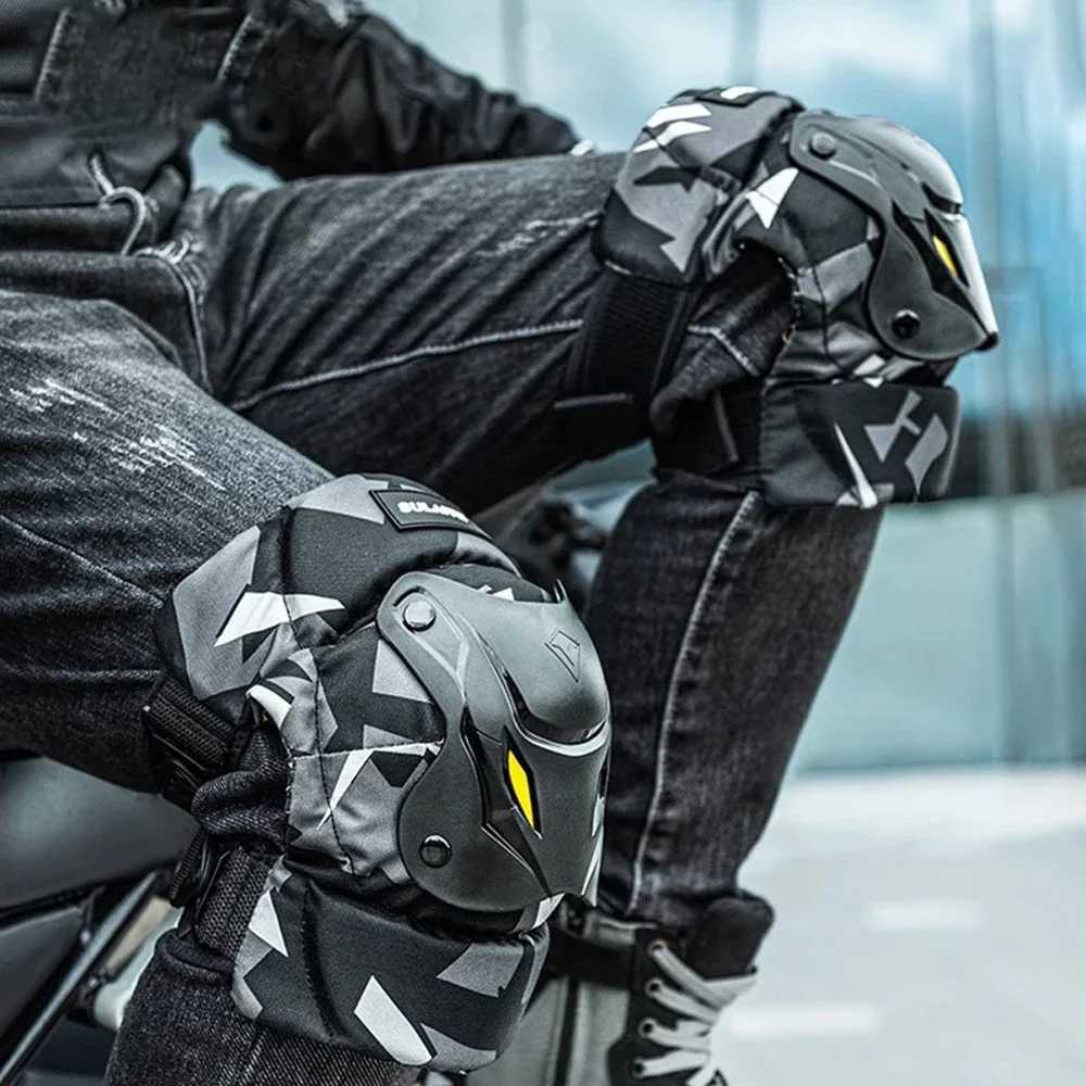 Fashion Motorcycle Kneepad Fluorescence Moto Elbow Knee Pads Motocross Racing Protective Gear Protector Guards Kit Accessories J250917