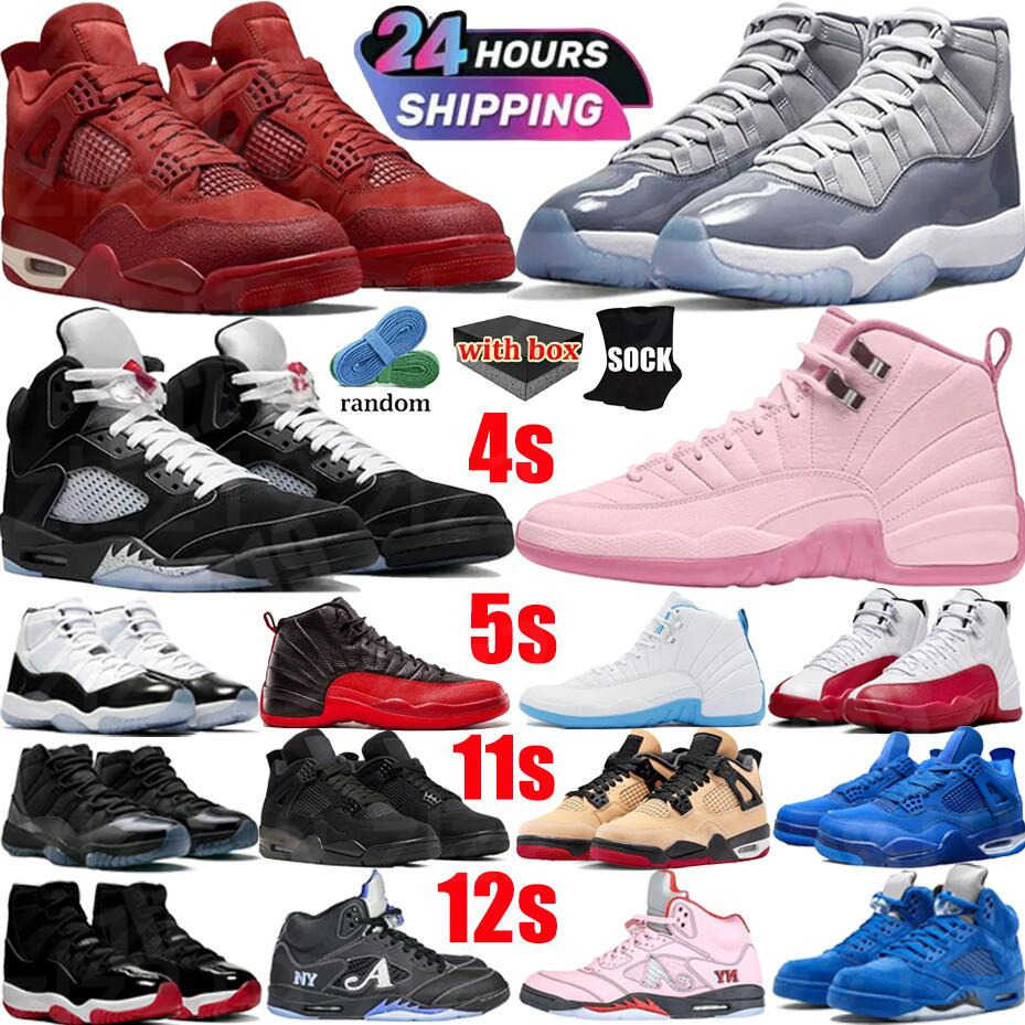 4s 5s 11s 12s With Box Designer Shoes Men Women Basketball Shoes Black Cats Military Red low Fragment Thunder Oreo Cool Grey Royal Cherry outdoors trainers snea