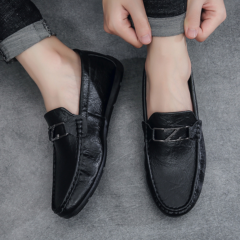 TOP Designer Men's Loafers Summer New Fashion British Style Soft Sole Soft Surface Casual Leather Shoes Slip-On Breathable d9
