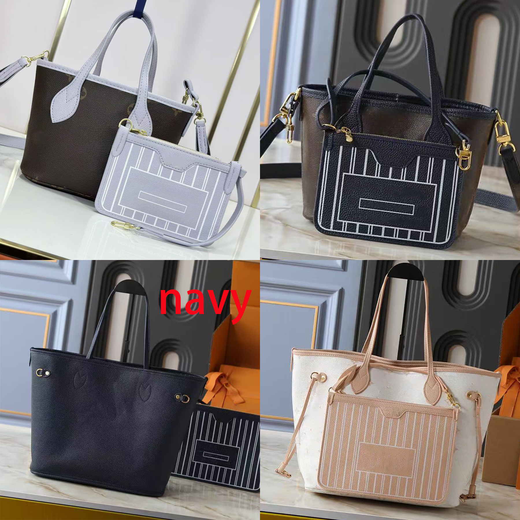 navy tote designer tote handbag inside out large capacity shoulder messenger fashion composite clutch the tote bag handbags luxury designer bag 2pcs set women bags