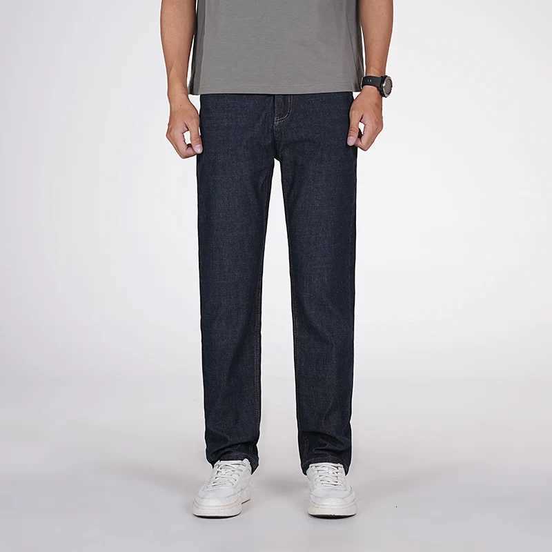 Mens Light Business Slim Fit Elastic Fabric Black Jeans 2025Autumn Winter High End Stretch Fabric Casual Long Pants Plus Size 40Z250917