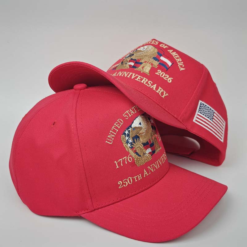 US 250th Anniversary Cap Adjustable Washed Cotton Baseball Cap Vintage Tribute Eagle Printed Patriotic Trucker Hat for Men Women