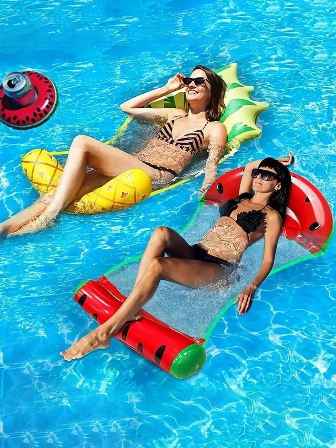 Summer Foldable PVC Inflatable Floating Row Swimming Pool Water Hammock Air Cushion Bed Water Sports Water Bed Can Lie or Sit 250917