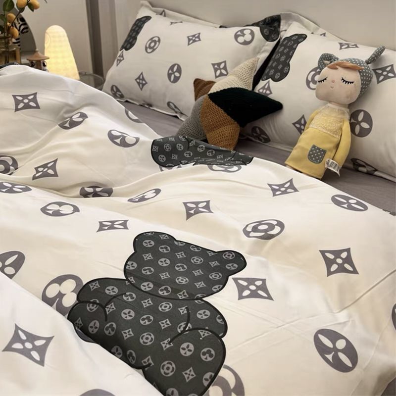 Nanjiren Four-Piece Solid Color Sheet Duvet Cover Student Dormitory Single Double Bed Three-Piece Bedding Set Y260124