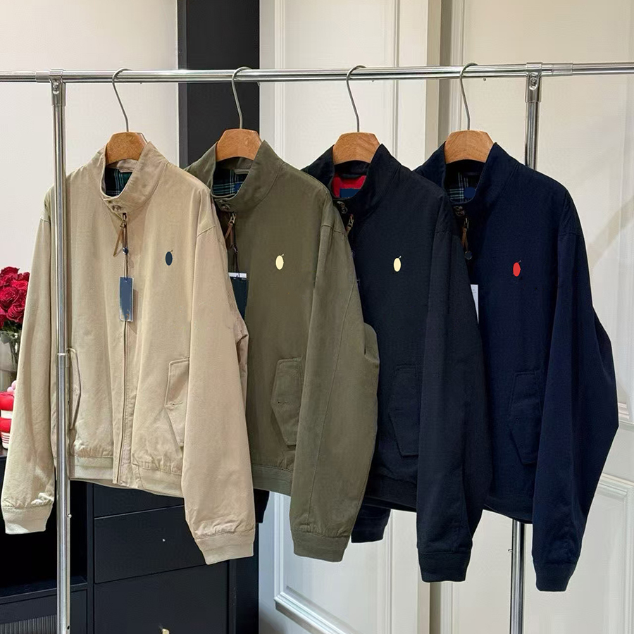 Designer Jacket Women's Coat with Mini Horse Embroidery Solid Color Outerwear Unisex Jacket Spring/Fall Loose-Fit Comfortable Jacket Sizes M-XXL