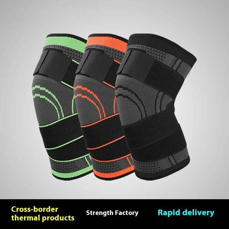 Compression strap wrapped knee pads for basketball running fitness cycling knitted sports compression and breathability J250917