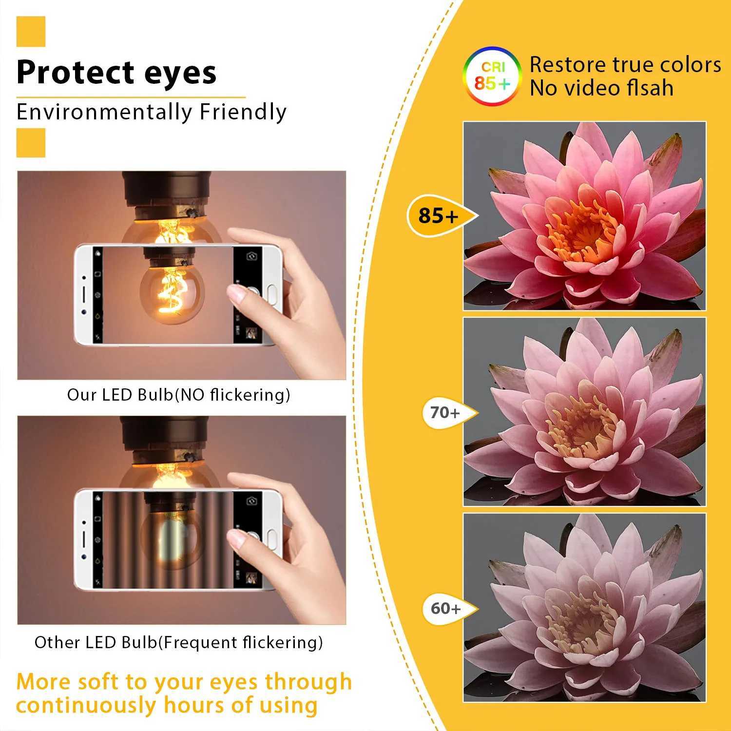 G40 15W Spiral Led Filament Night Light Bulbs E27 Base 110V 220V Retro Amber Glass Dimmable Edison Bulbs For Bedside Table Lamp C250917