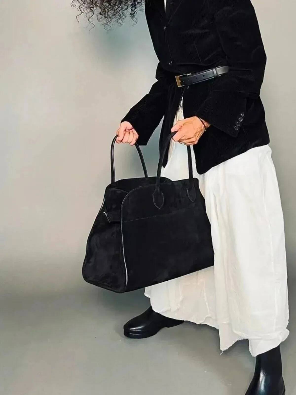 2025SSS Margaux 10/12/15 High Quality Tote Fashion Large Capacity Casual Shoulder Bag Commute Suede Handbag