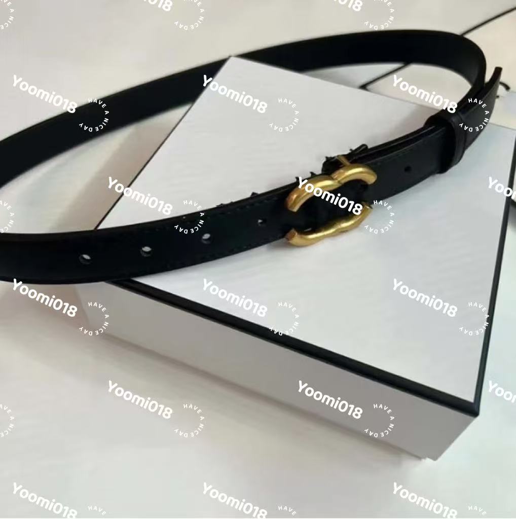 Designer Womens Thin Letters Fashion for Woman Lady Brown Waistband Black Gold Buckle Belt Beige Classic Ceinture Width 2.8cm/3.0cm 0AA8