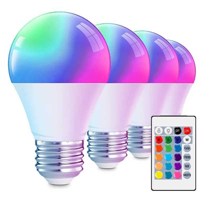 16 Color RGB Bulb LED Multicolor Bulb E27 Base 220V Household Lighting 10W Dimmable 24 Key Remote Control Atmosphere Neon Light C250917