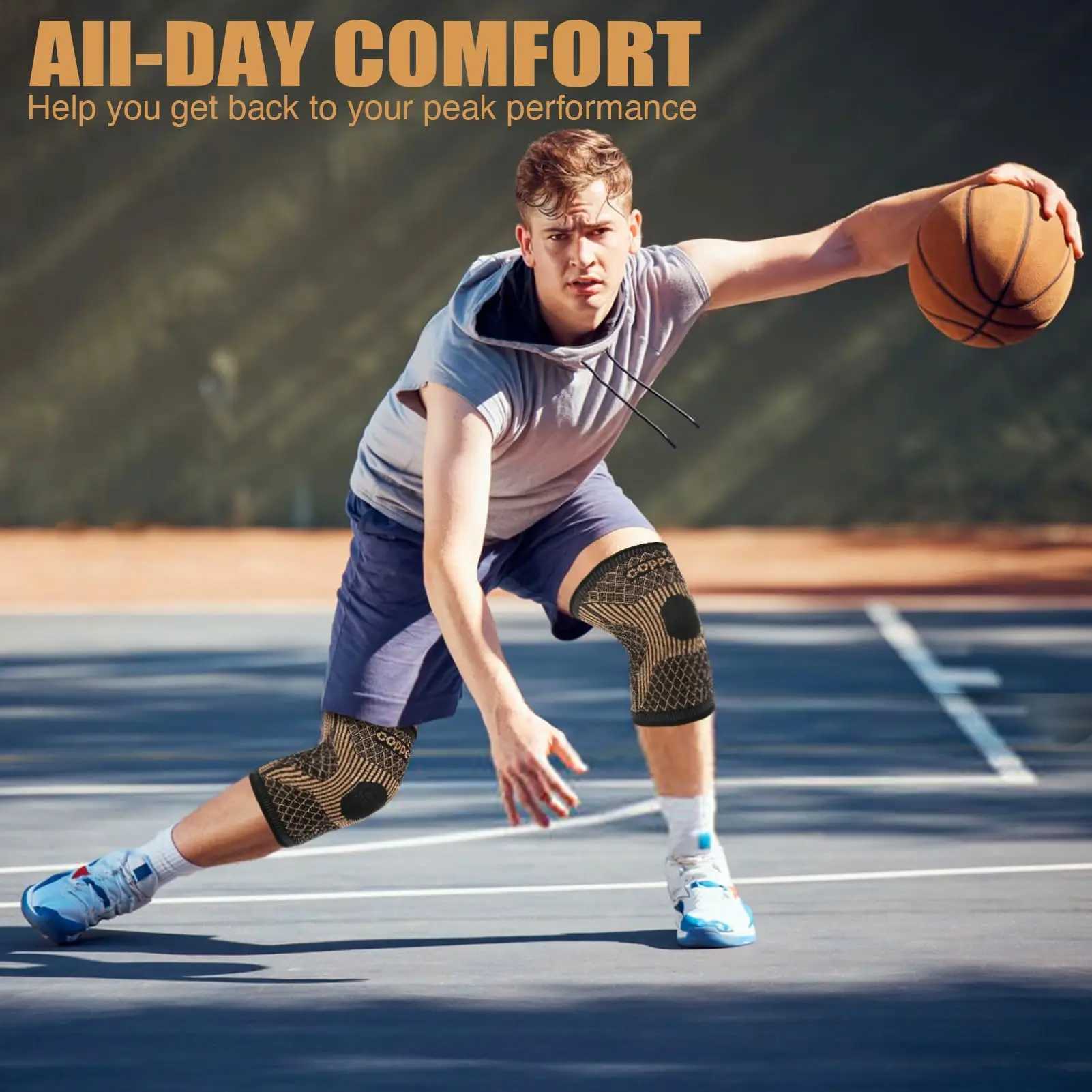 Copper Knee Brace for Arthritis Pain SupportCopper Knee Sleeve for knee pain Compression sleeve for SportsKnee Pain Relief J250917