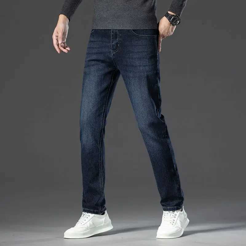 Business Mens Clothing Stretch Jeans Autumn New Straight Casual Regular Classic Fashion Denim Trousers Male Pants Man PantsZ250917